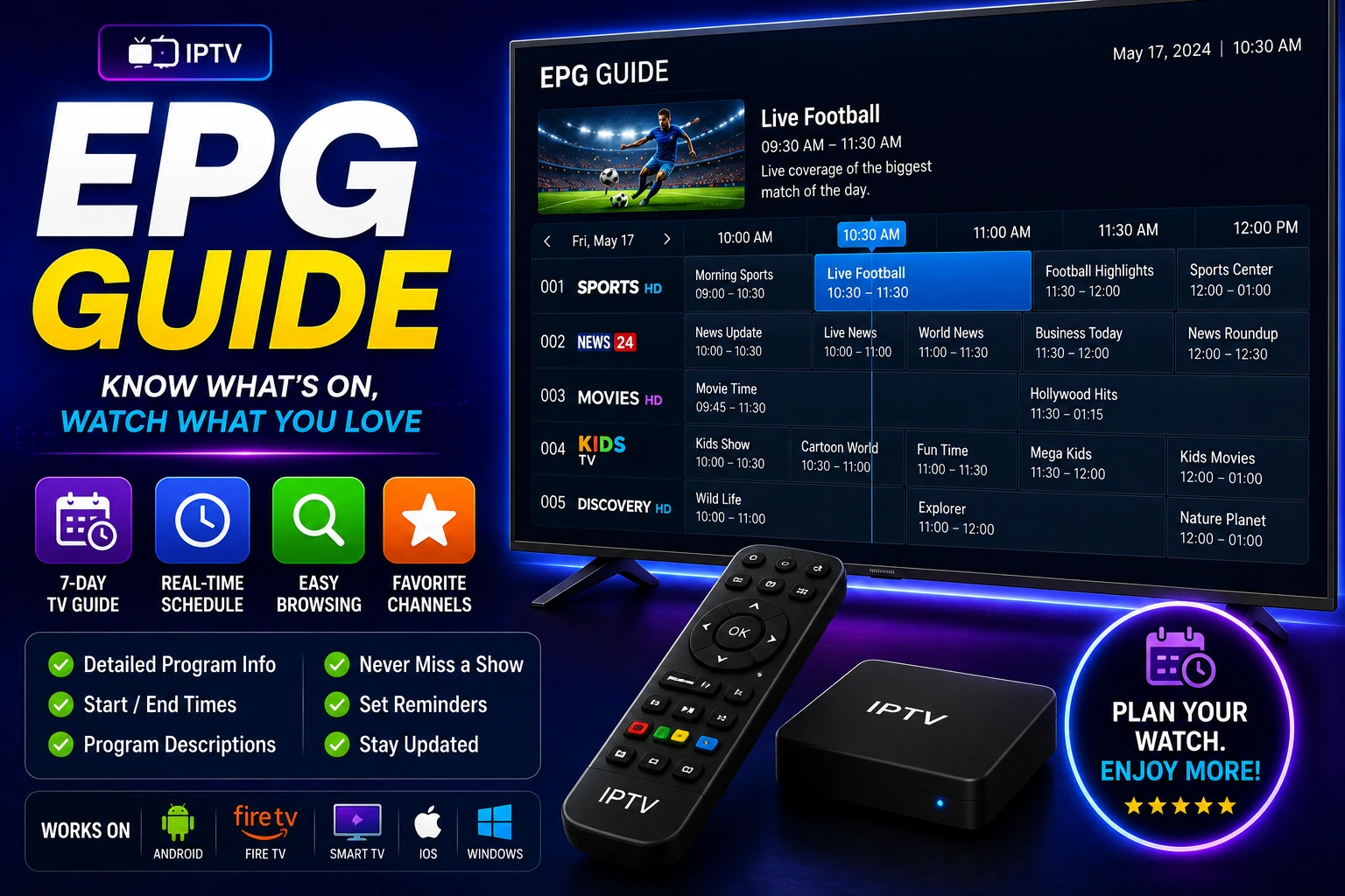 EPG Guide - Setup EPG for your M3U playlist