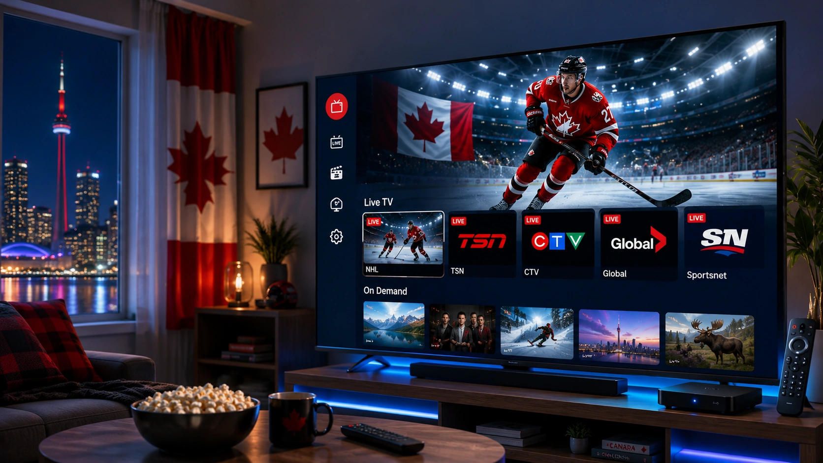 Canadian IPTV streaming with hockey coverage