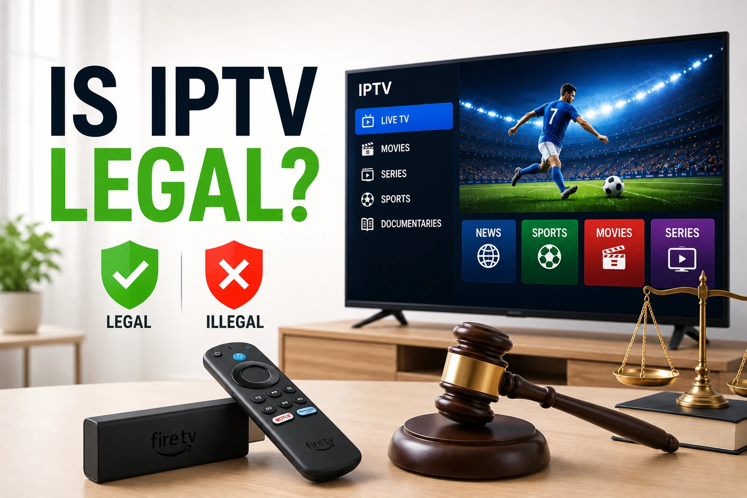 Is IPTV Legal - Understand IPTV legality, legal vs illegal services, risks, and how to stay safe. Complete guide covering laws, regulations, and legal alternatives.